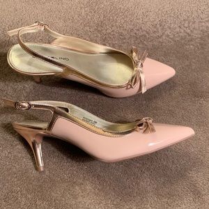 Bandolino Baby Pink Patent Pointed Toe Sling Backs